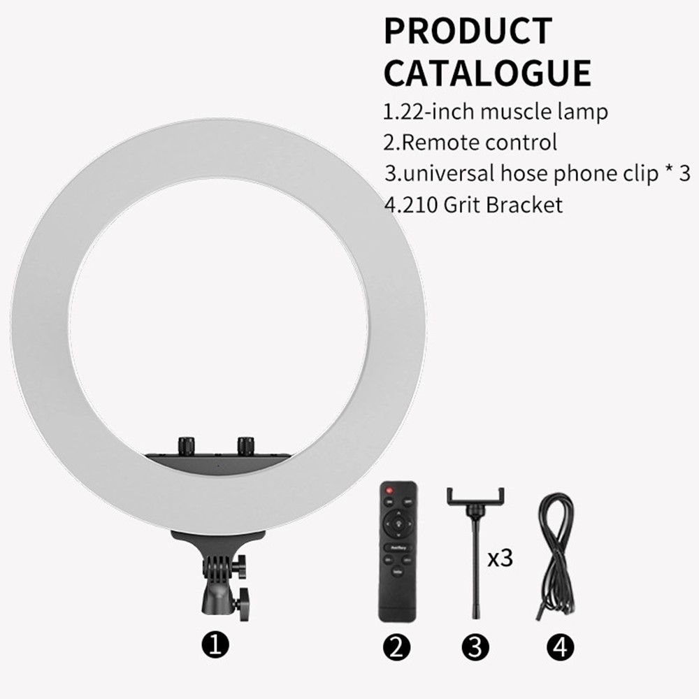 M22S 22inch Dimmable LED Ring Light Kit with Remote Control for Selfie Makeup YouTube Facebook Live - US Plug-9