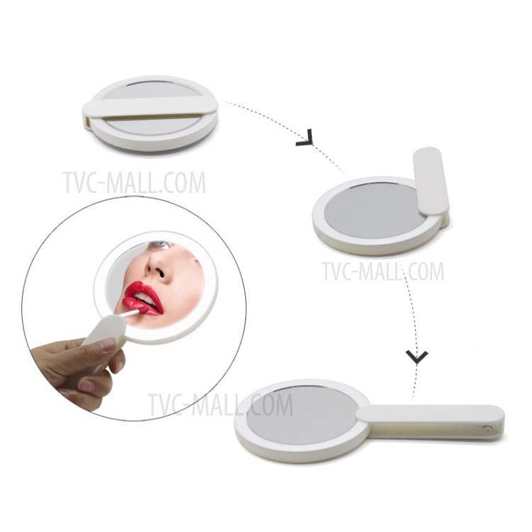 SM295 Folded Portable Mini LED Makeup Mirror Cosmetic Beauty Mirror with Night Light-2