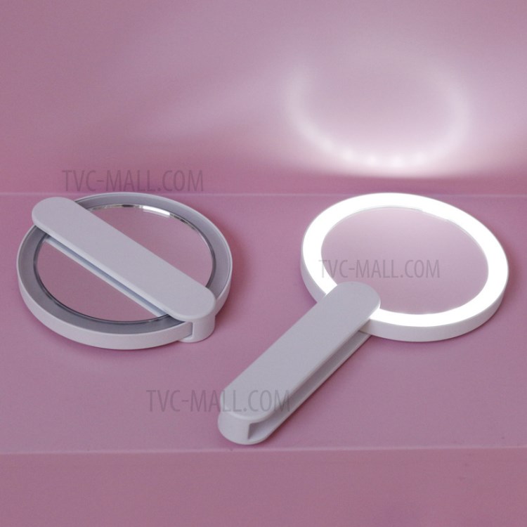 SM295 Folded Portable Mini LED Makeup Mirror Cosmetic Beauty Mirror with Night Light-3