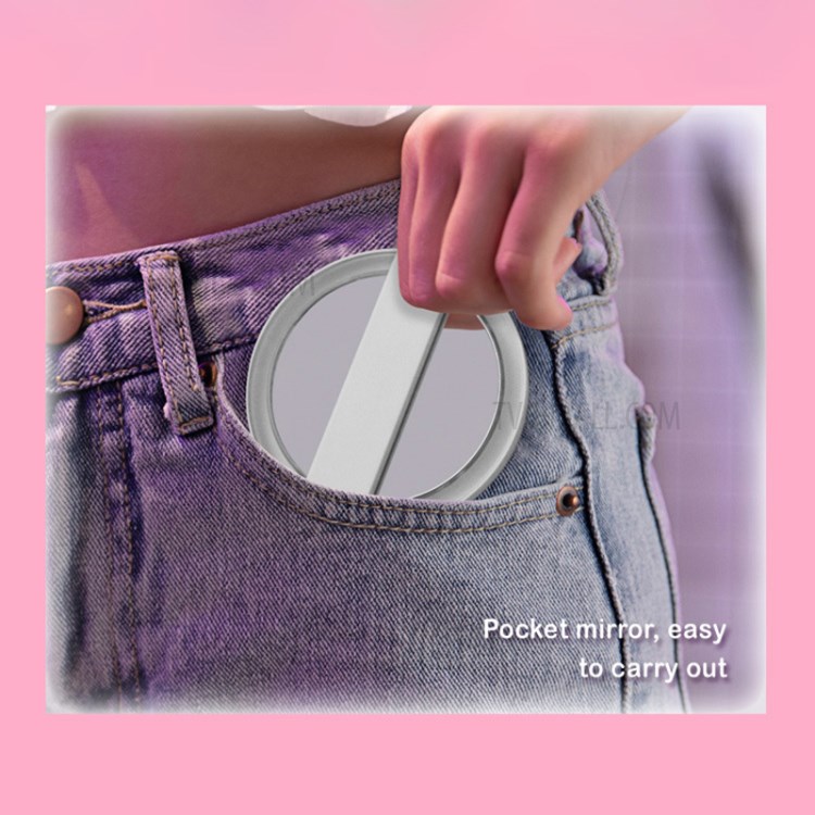 SM295 Folded Portable Mini LED Makeup Mirror Cosmetic Beauty Mirror with Night Light-5