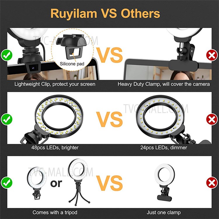JY410 4.1 Inch 5V 10W USB Selfie Ring Light Desktop Webcam Lighting for Video Conference Live-stream Photography-4