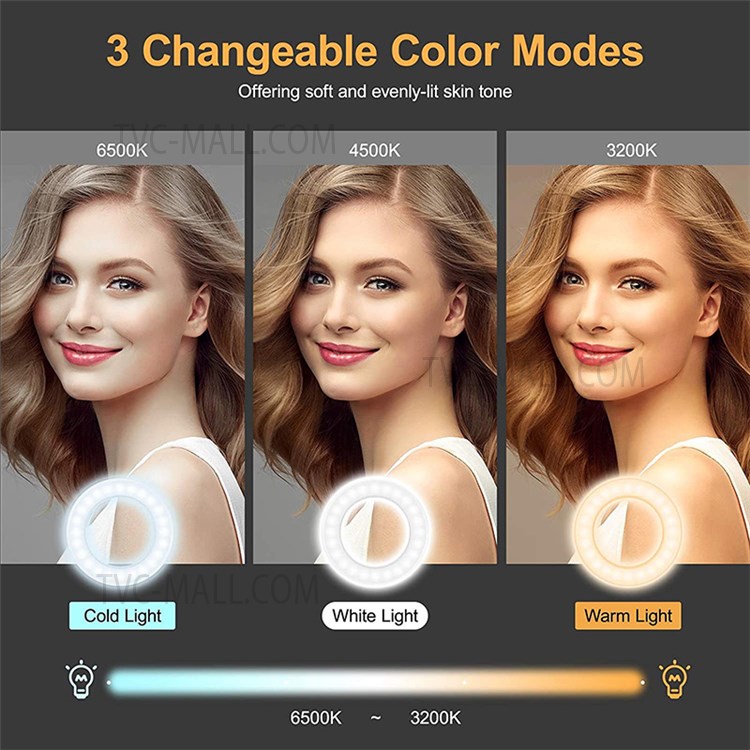 JY410 4.1 Inch 5V 10W USB Selfie Ring Light Desktop Webcam Lighting for Video Conference Live-stream Photography-5