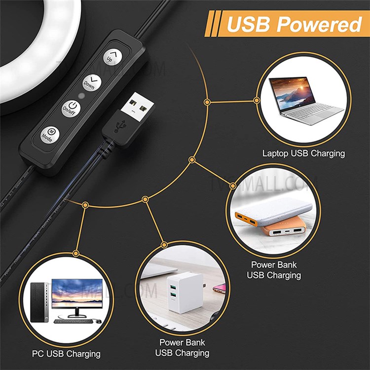 JY410 4.1 Inch 5V 10W USB Selfie Ring Light Desktop Webcam Lighting for Video Conference Live-stream Photography-6