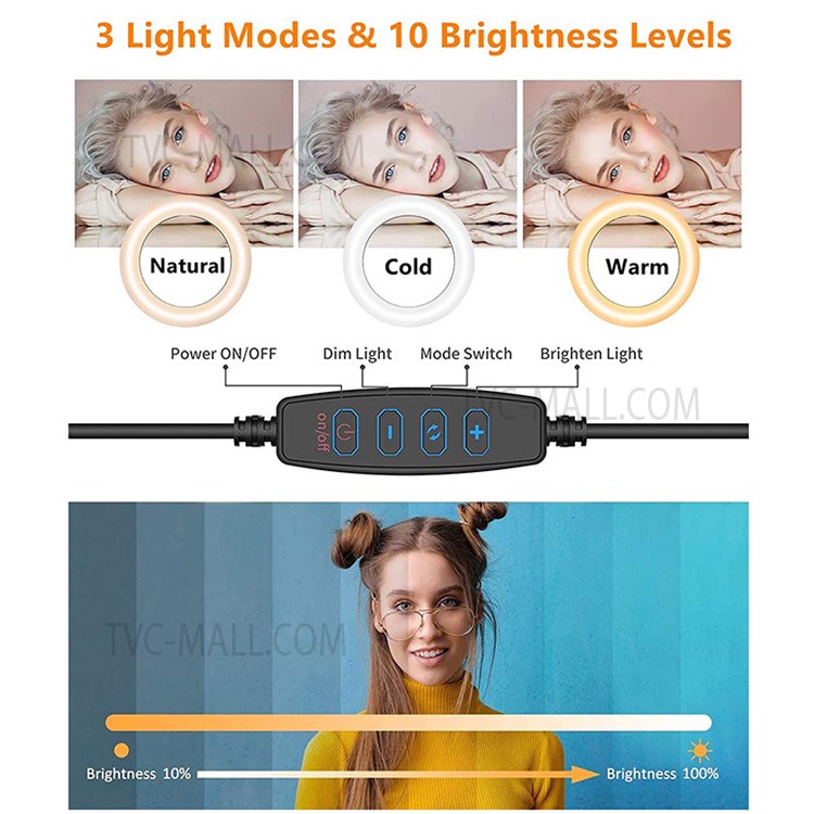JY60 6 Inch USB Video Conference Lighting Rotating Selfie Ring Light for Webcam Online Teaching Live-stream Photography-9