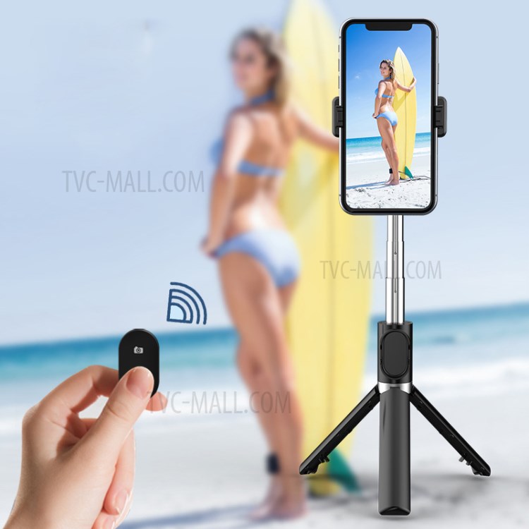 P60 Stainless Steel Retractable Bluetooth Selfie Stick Tripod - Black-3