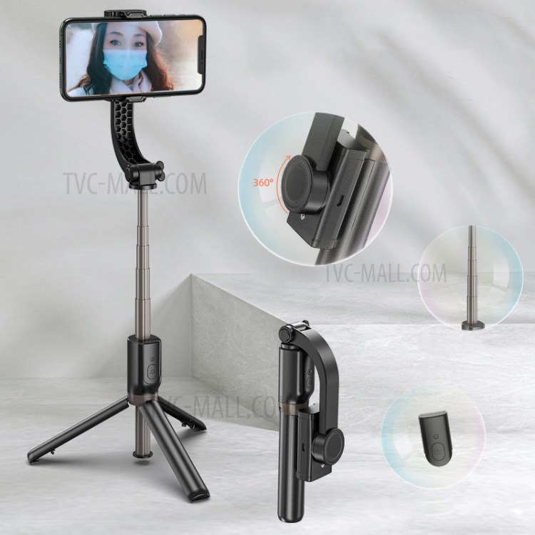 R15 Falten Anti-Shake-Handy-Selfie-Stick-Stabilisator Einstellbarer Stativständer Für IOS Android - Schwarz-10