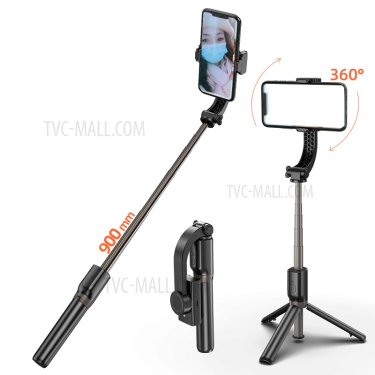 R15 Falten Anti-Shake-Handy-Selfie-Stick-Stabilisator Einstellbarer Stativständer Für IOS Android - Schwarz-11