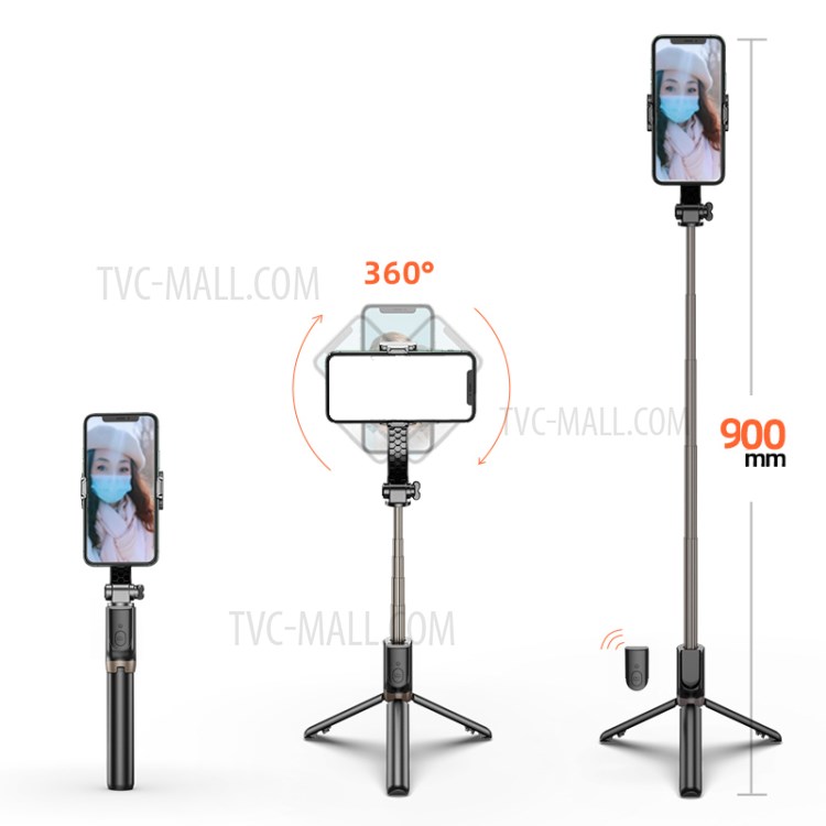 R15 Falten Anti-Shake-Handy-Selfie-Stick-Stabilisator Einstellbarer Stativständer Für IOS Android - Schwarz-12
