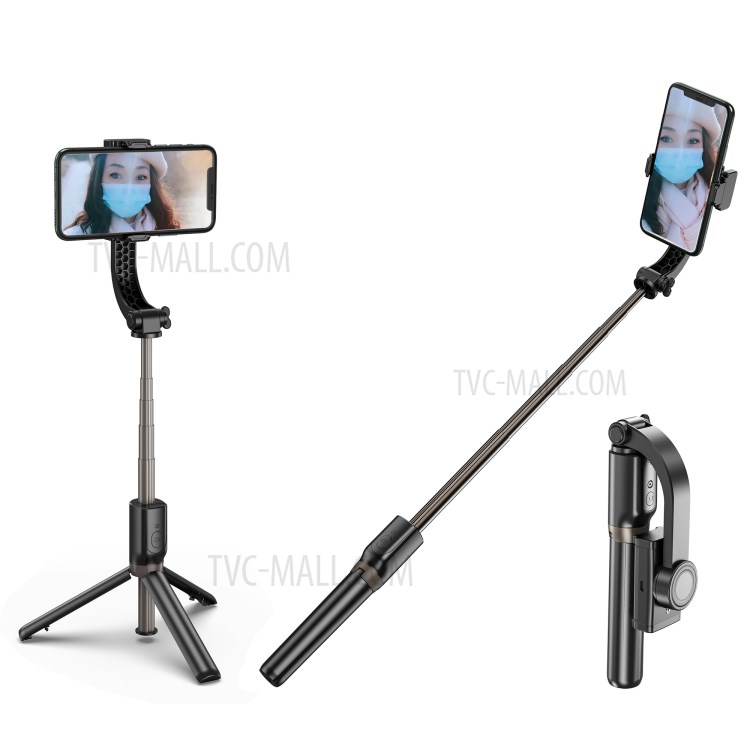 R15 Falten Anti-Shake-Handy-Selfie-Stick-Stabilisator Einstellbarer Stativständer Für IOS Android - Schwarz-2