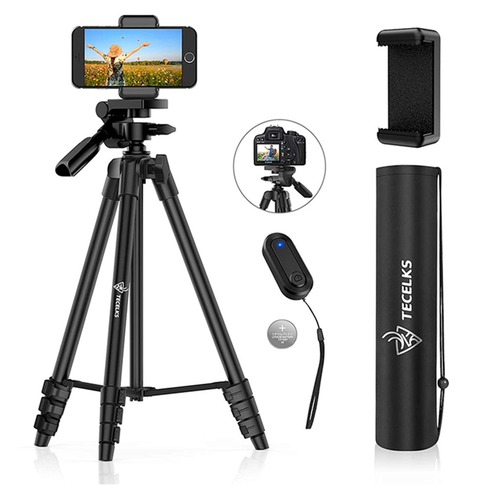 WONEW ZJ26 Height Adjustable Folding Tripod Stand with Phone Holder Bluetooth Remote Control-2