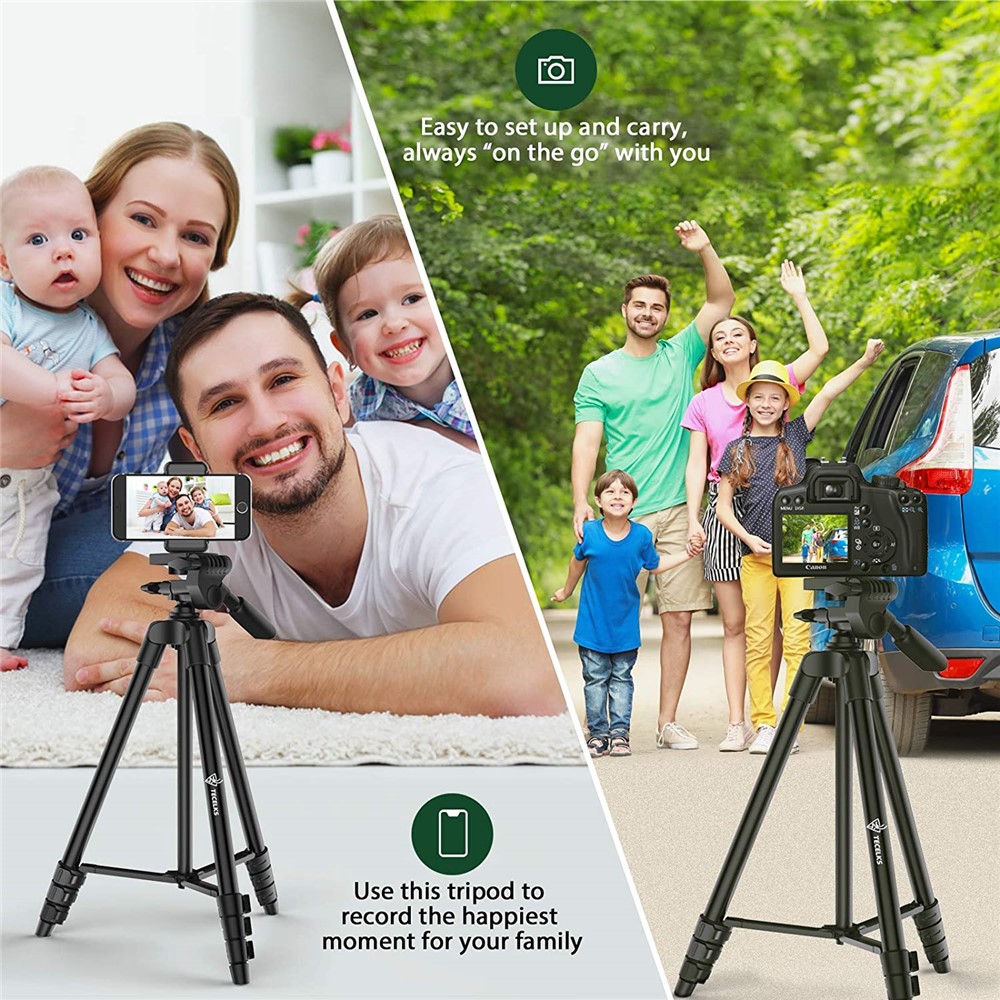 WONEW ZJ26 Height Adjustable Folding Tripod Stand with Phone Holder Bluetooth Remote Control-7