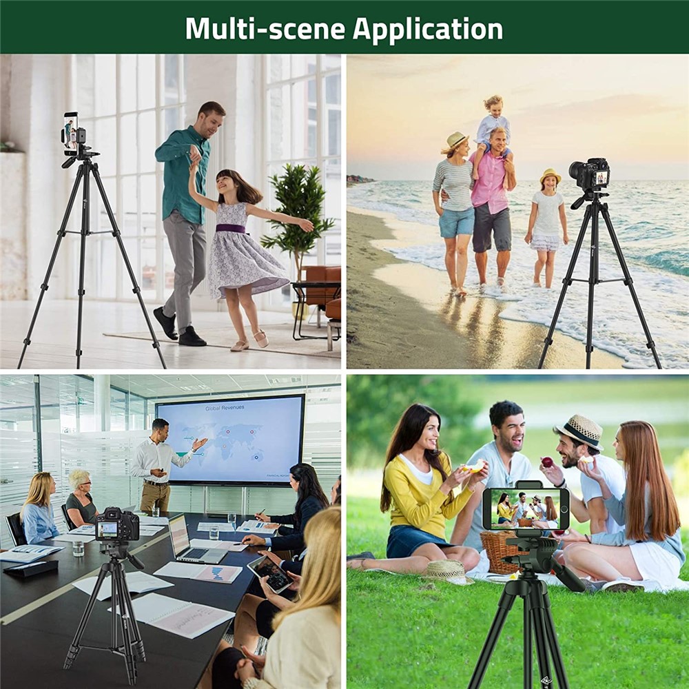 WONEW ZJ26 Height Adjustable Folding Tripod Stand with Phone Holder Bluetooth Remote Control-9