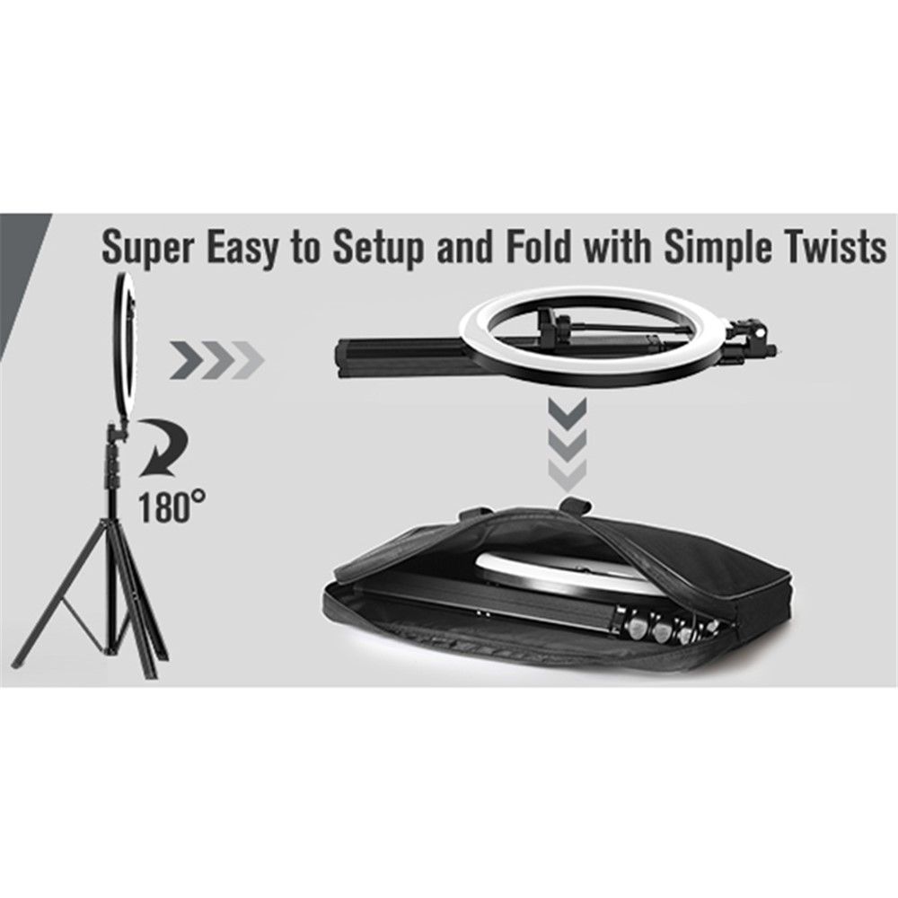 WONEW ZJ06 Luz De Anillo De 12 Pulgadas Con Trípode Telescópico Soporte Bluetooth Remote Para Disparos En Vivo De Transmisión-3