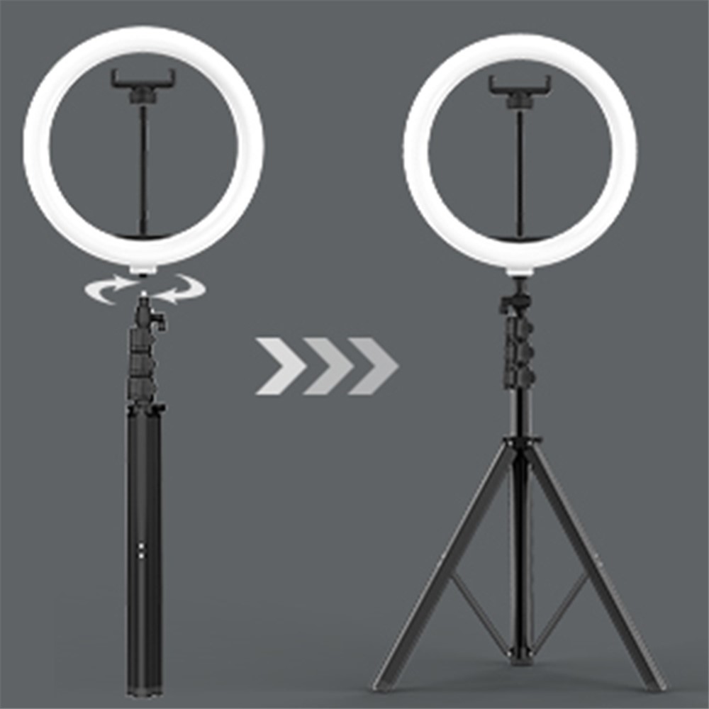 WONEW ZJ06 Luz De Anillo De 12 Pulgadas Con Trípode Telescópico Soporte Bluetooth Remote Para Disparos En Vivo De Transmisión-4