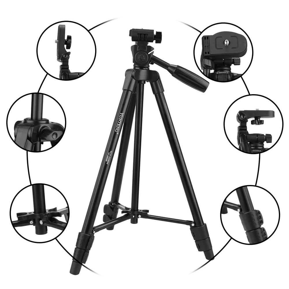 YUNTENG 520 Portable Tripod + Damping Head and Carrying Bag for Canon Nikon DSLR Camera-4