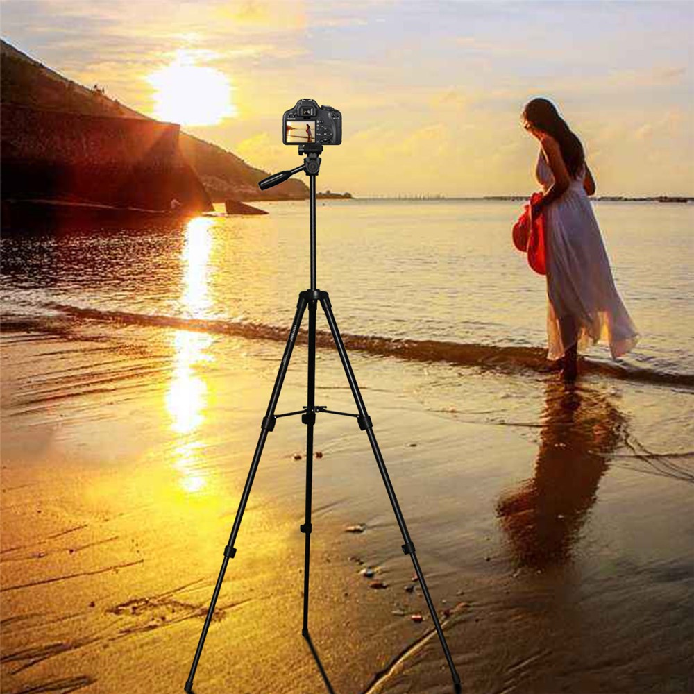 YUNTENG 520 Portable Tripod + Damping Head and Carrying Bag for Canon Nikon DSLR Camera-5