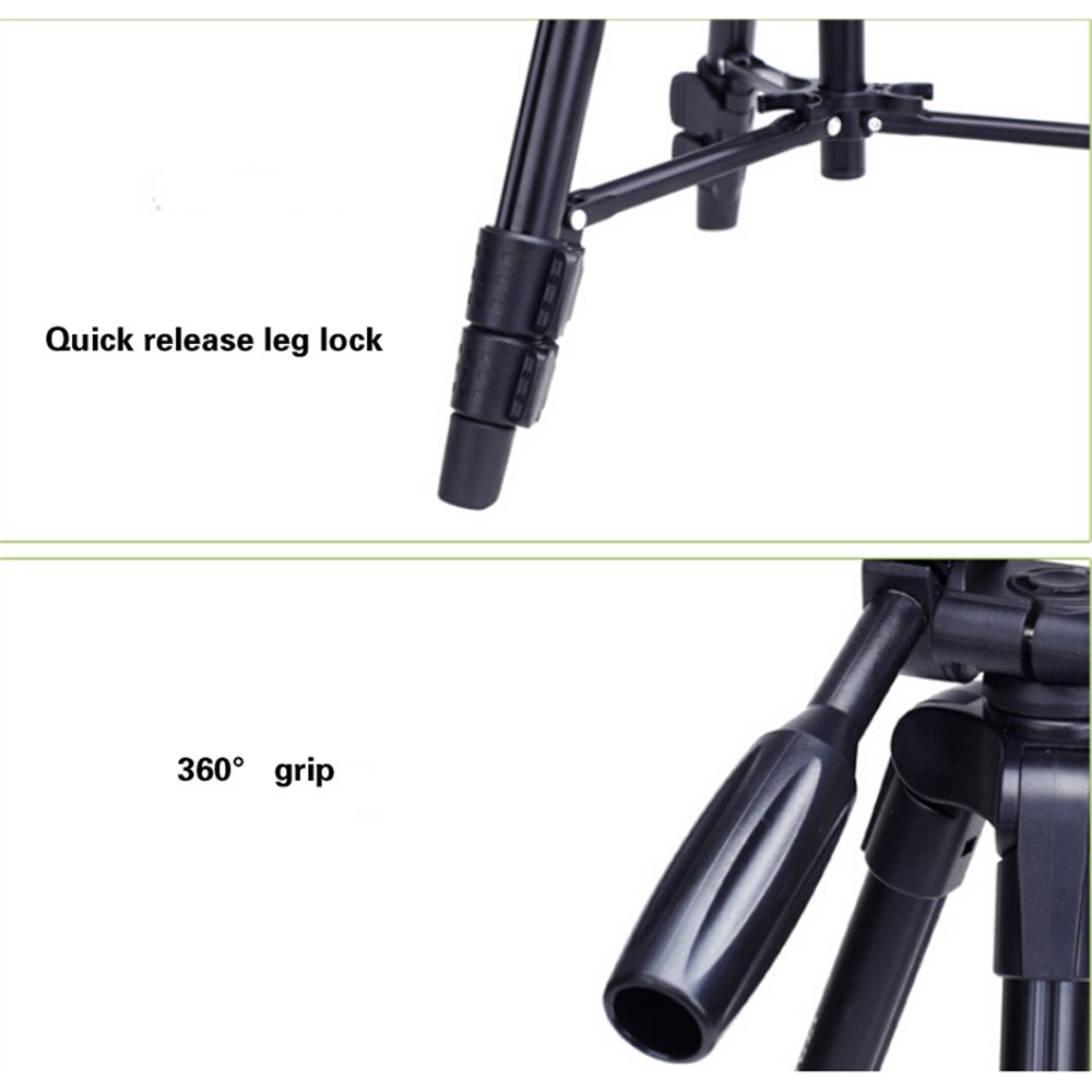 YUNTENG 520 Portable Tripod + Damping Head and Carrying Bag for Canon Nikon DSLR Camera-9