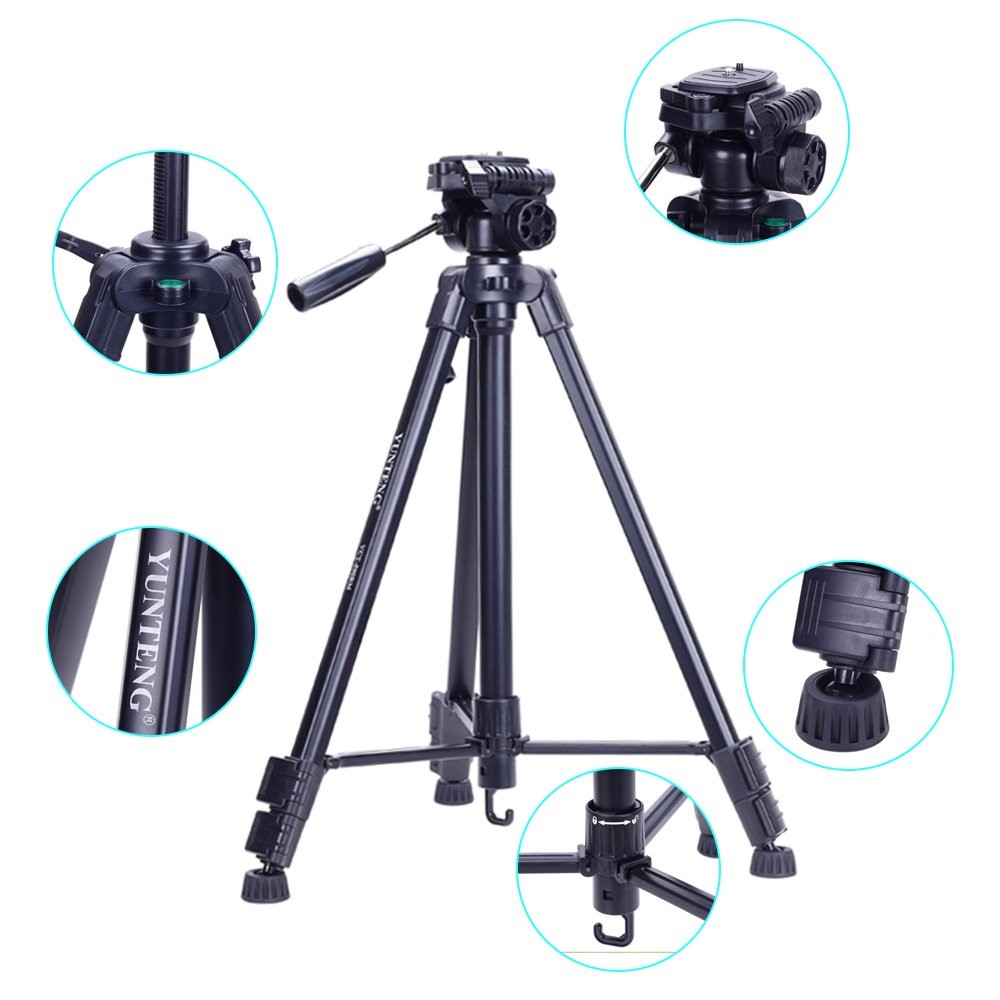 YUNTENG VCT-590 Portable Tripod with Damping Head for Canon Nikon Sony SLR Camera-7