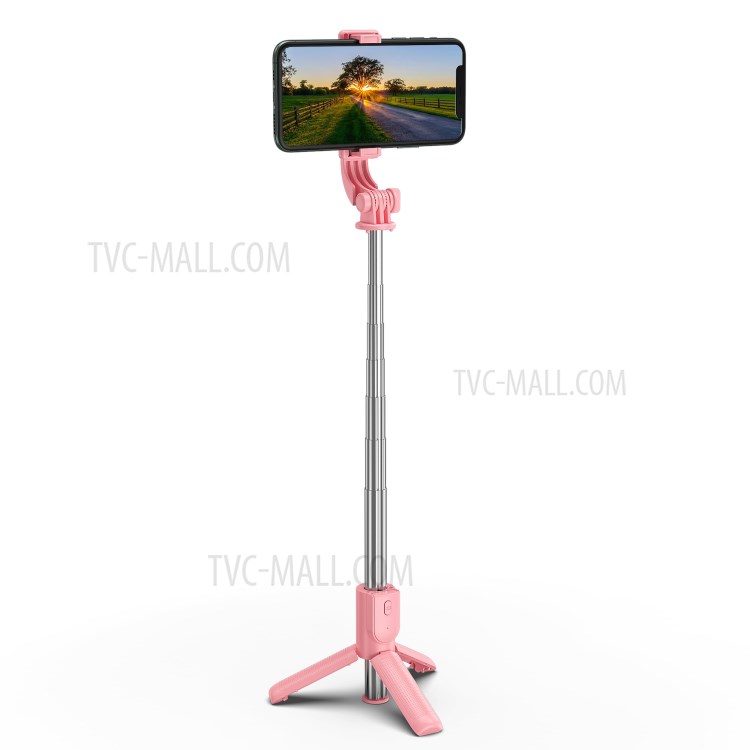 H8 3 in 1 Selfie Stick Phone Tripod Extendable Monopod with Bluetooth Remote for Smartphone Selfie Stick - Pink-9