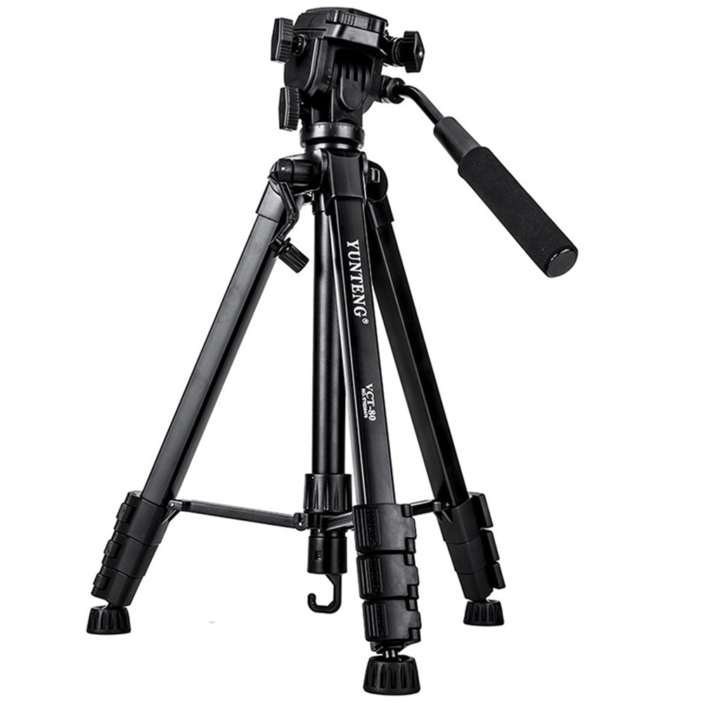 YUNTENG VCT-80 Professional Extendable Aluminum Tripod Stand Portable Photography Tripod Shockproof Rotating Gimbal Stabilizer for SLR/Mobile Phones-2