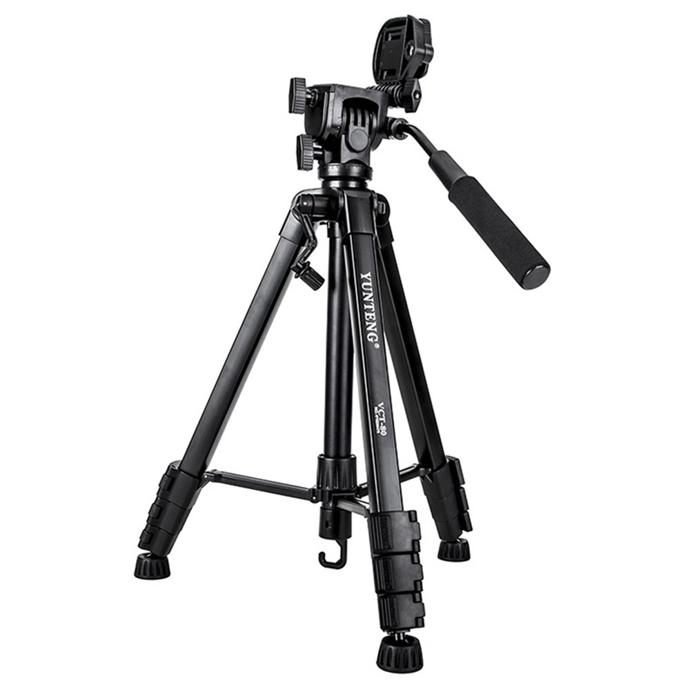 YUNTENG VCT-80 Professional Extendable Aluminum Tripod Stand Portable Photography Tripod Shockproof Rotating Gimbal Stabilizer for SLR/Mobile Phones-4