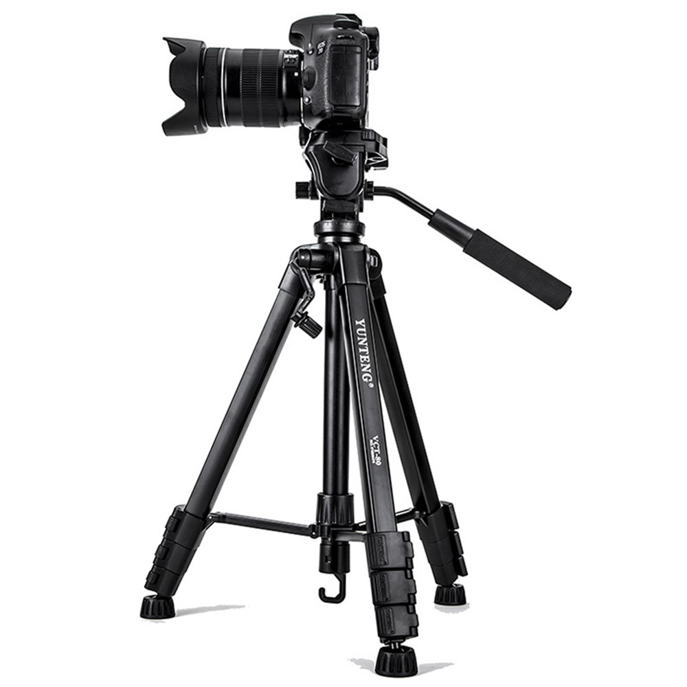 YUNTENG VCT-80 Professional Extendable Aluminum Tripod Stand Portable Photography Tripod Shockproof Rotating Gimbal Stabilizer for SLR/Mobile Phones-5