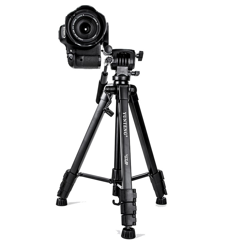 YUNTENG VCT-80 Professional Extendable Aluminum Tripod Stand Portable Photography Tripod Shockproof Rotating Gimbal Stabilizer for SLR/Mobile Phones-6