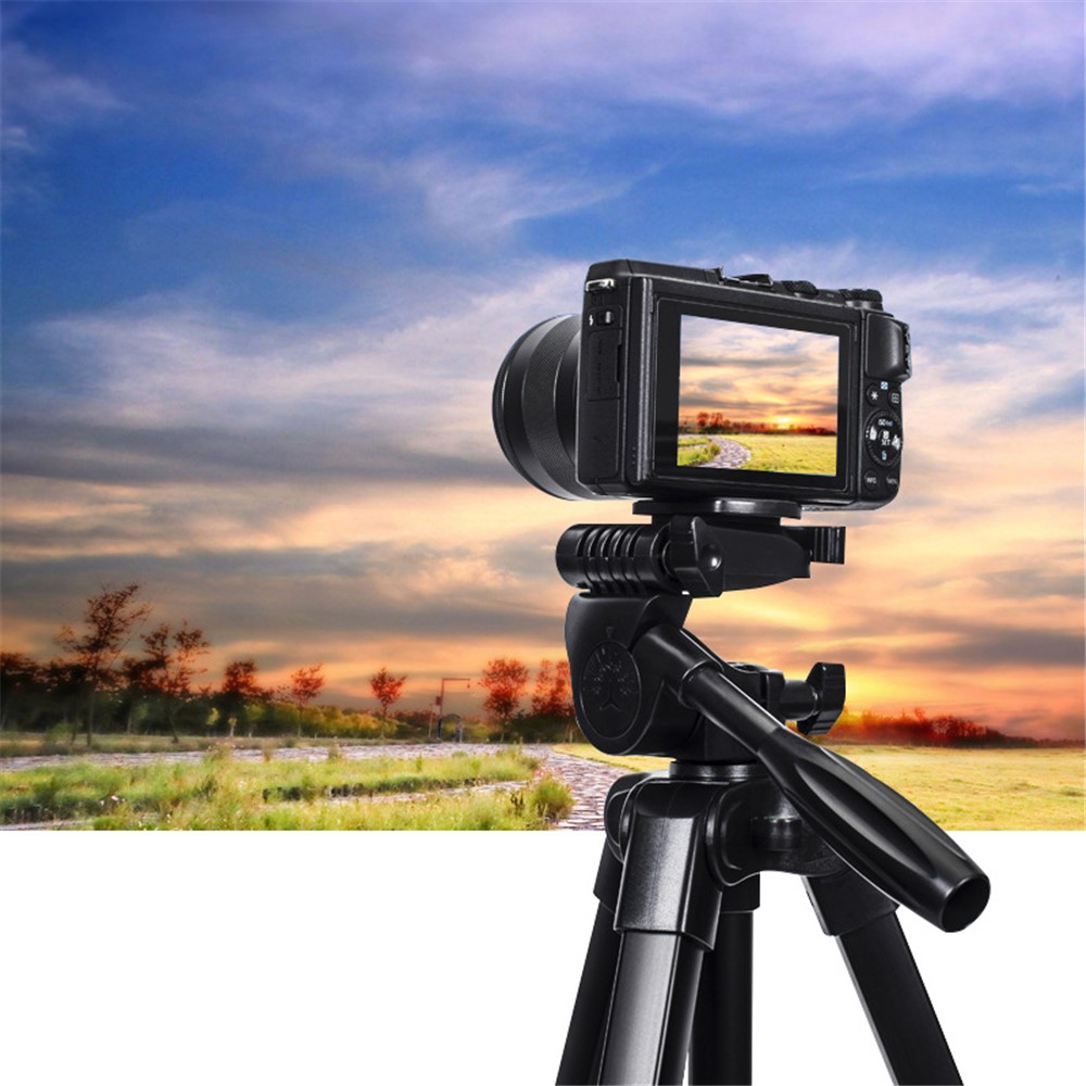 YUNTENG VCT-618N Portable Aluminum Alloy Tripod Stand Extendable Photography Tripod 360-Degree Rotating Gimbal Stabilizer Shockproof Camera Mount for SLR/Digital SLR-2