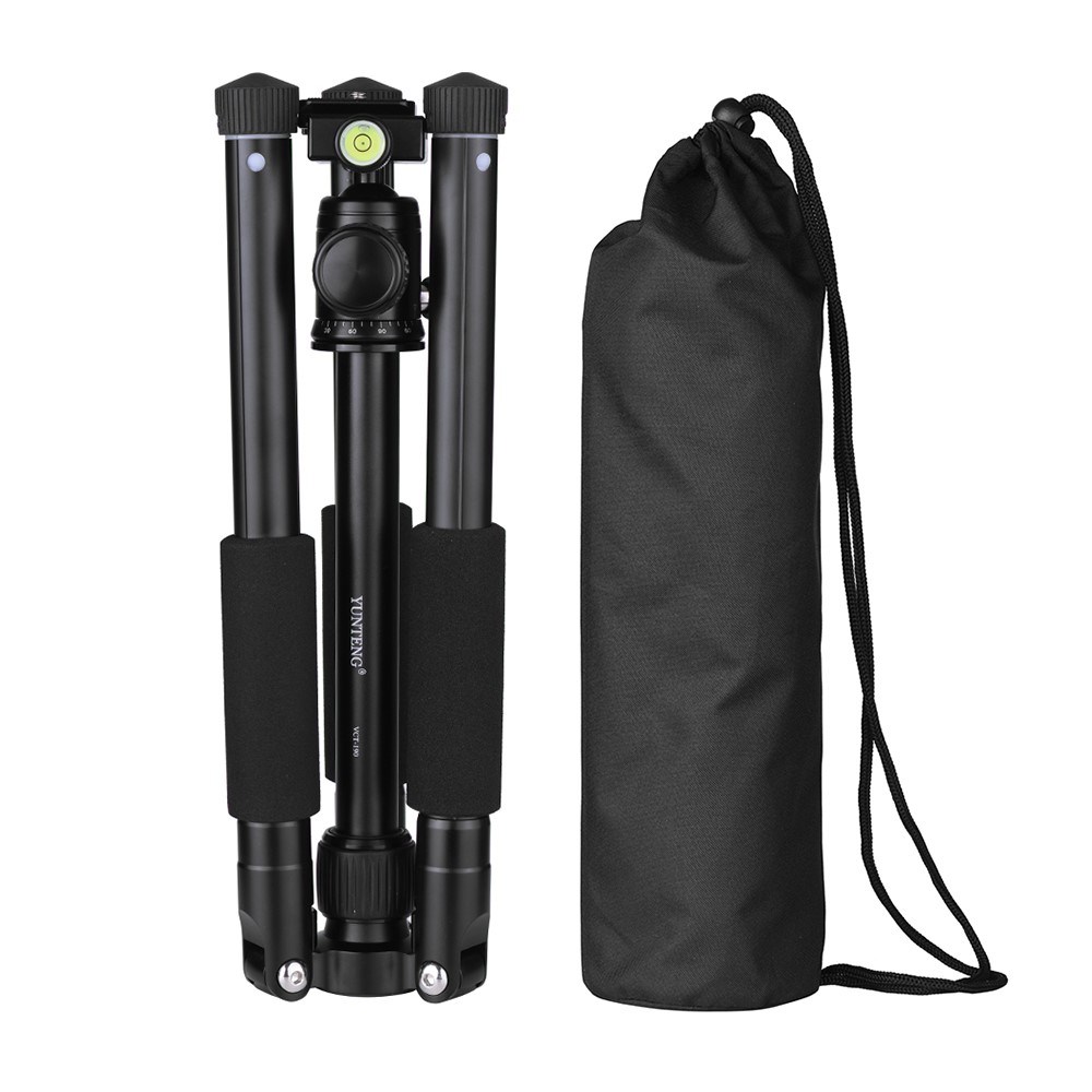 YUNTENG VCT-190 Professional Camera Tripod Stand Portable Monopod with Ball Head 5-Section Adjustable Camera Tripod for SLR ILDC Camcorder DV-11