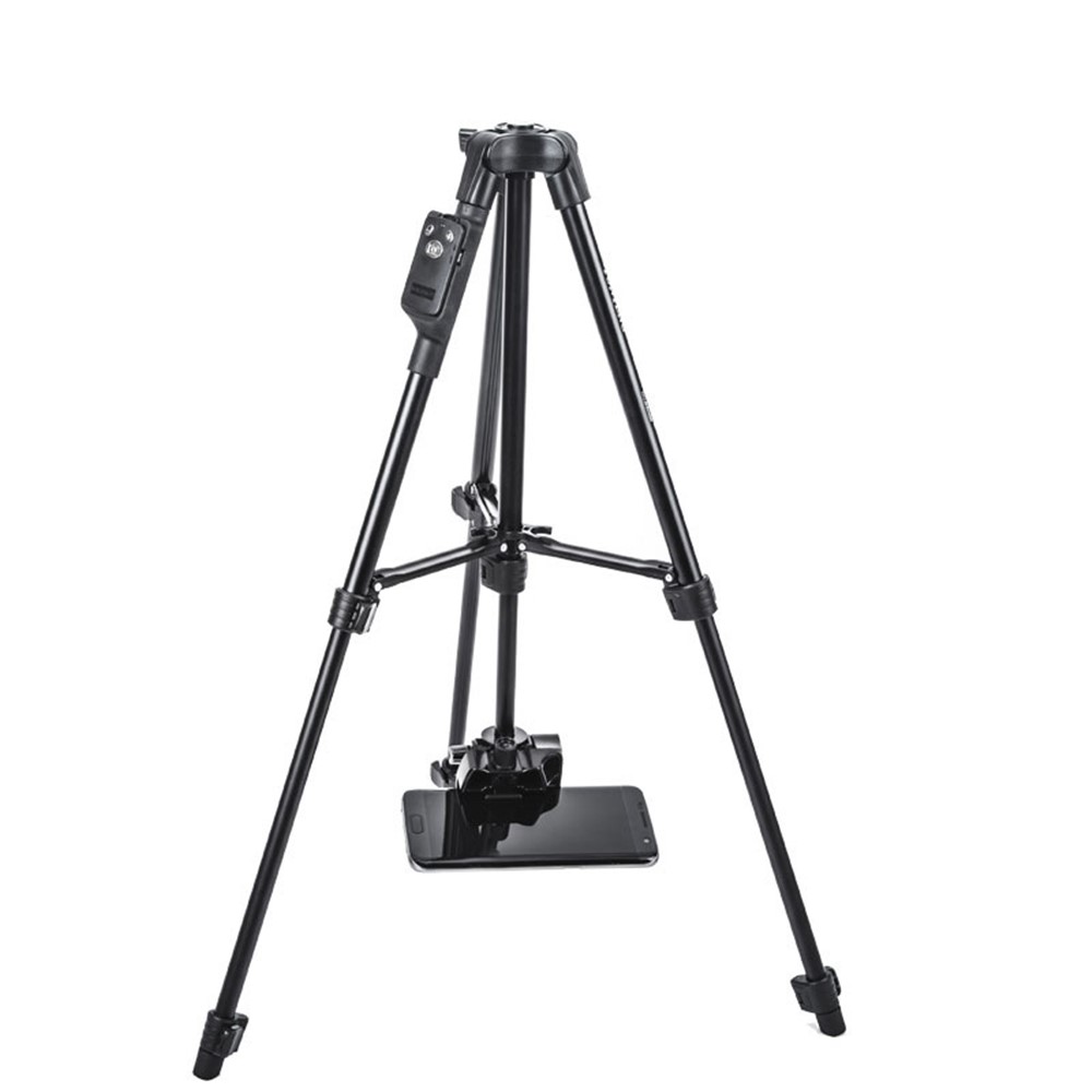 YUNTENG VCT-6208 Portable Aluminum Alloy Tripod Stand Extendable Photography Tripod with Gimbal/Phone Clamp/Bluetooth Remote Control-4
