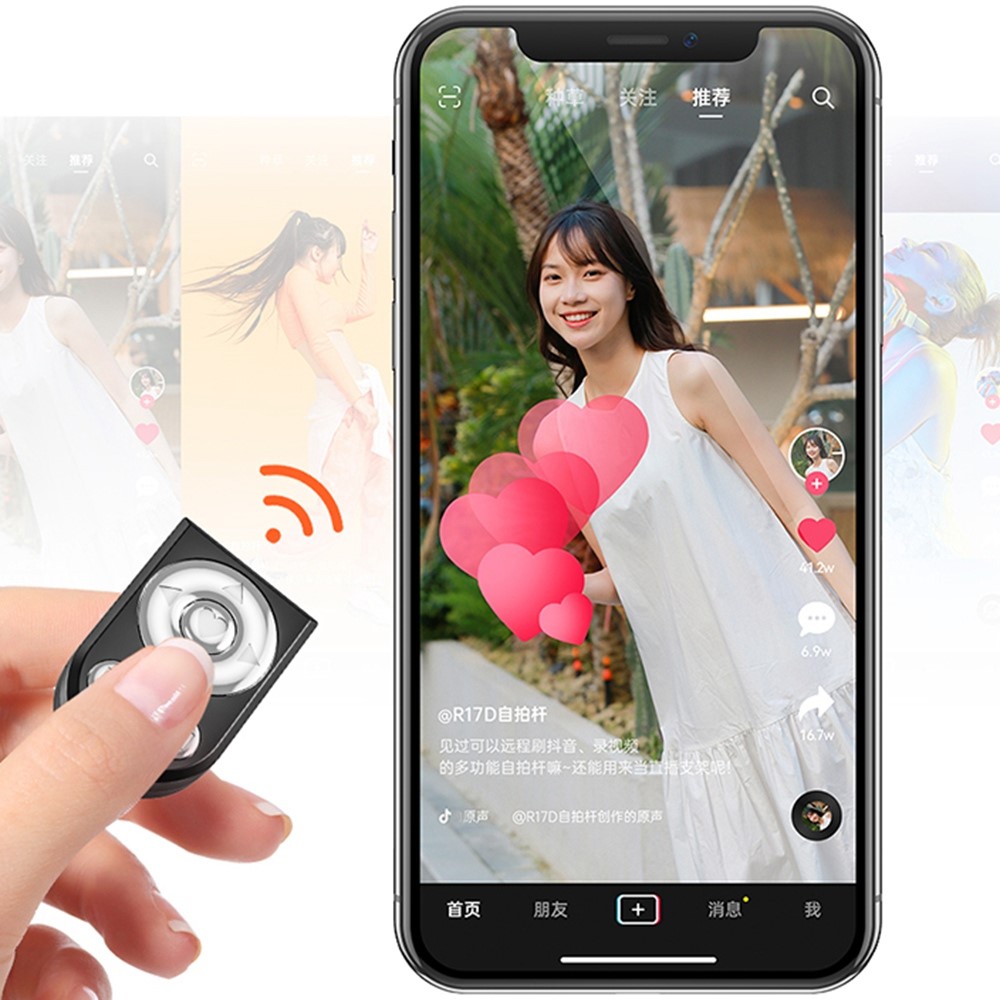 R13DS 1.3m Extendable Selfie Stick Wireless Bluetooth Remote Control Portable Tripod Stand with Fill Light and Mirror - White-4