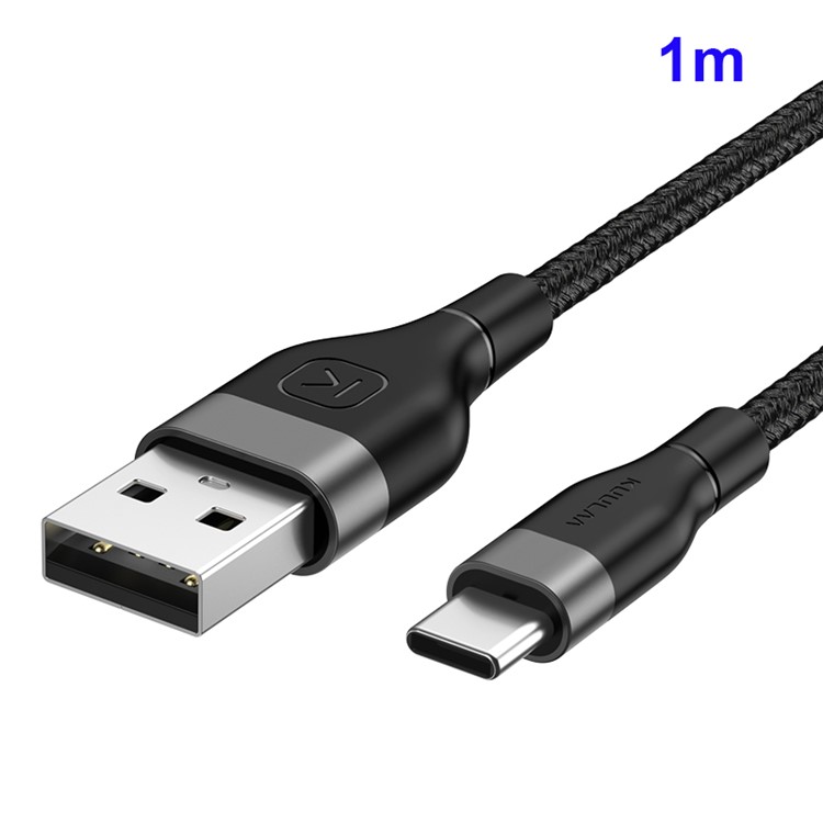 

KUULAA 1M Nylon Braided Type-C USB Data Sync Charger Cable for Samsung Huawei Xiaomi - Grey, Galaxy A70s