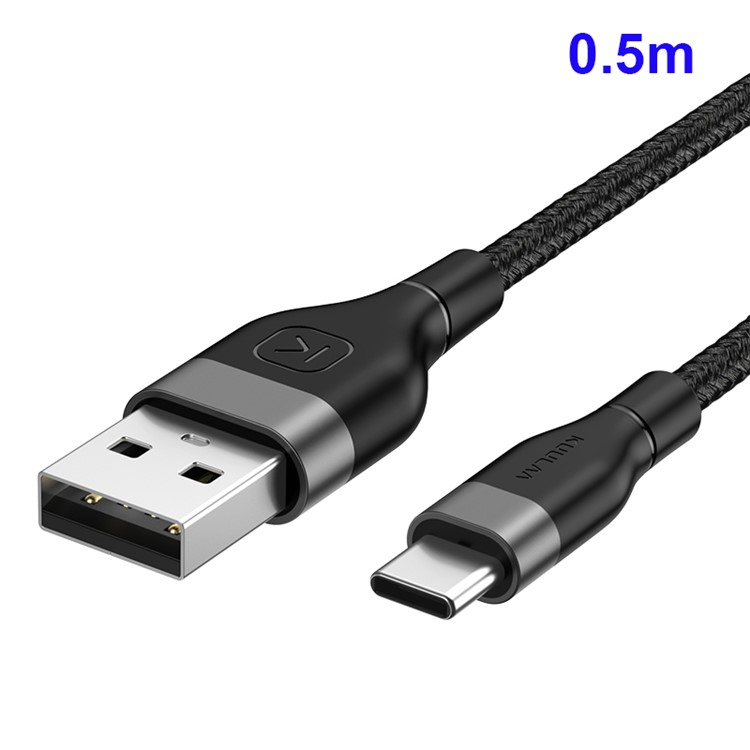 

KUULAA 0.5M Nylon Braided Type-C USB Data Sync Charger Cord for Samsung Huawei Xiaomi - Grey, Samsung Galaxy A70s