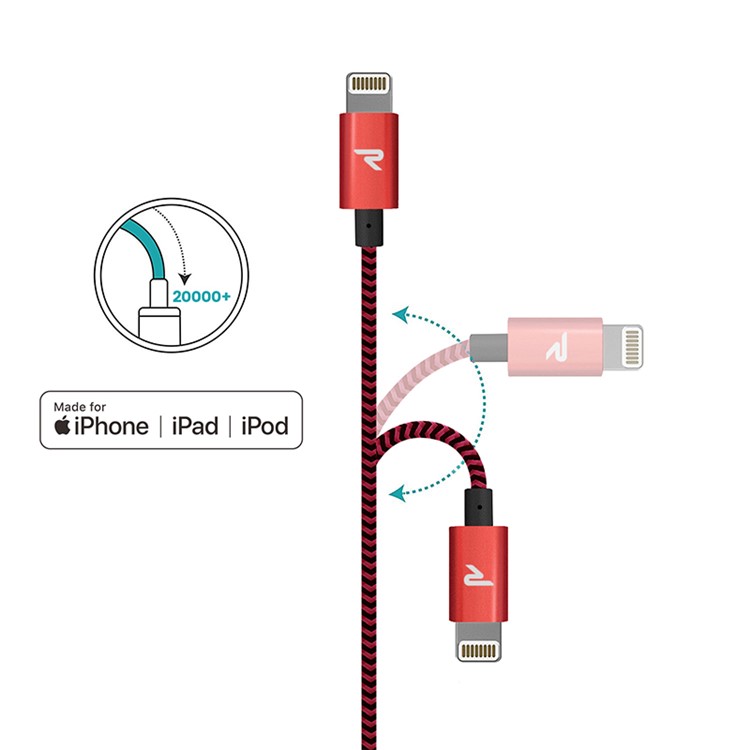 RAMPOW07 1m Lightning 8Pin USB Data Sync Charging Cable for iPhone iPad iPod [Apple MFI Certificated]-8