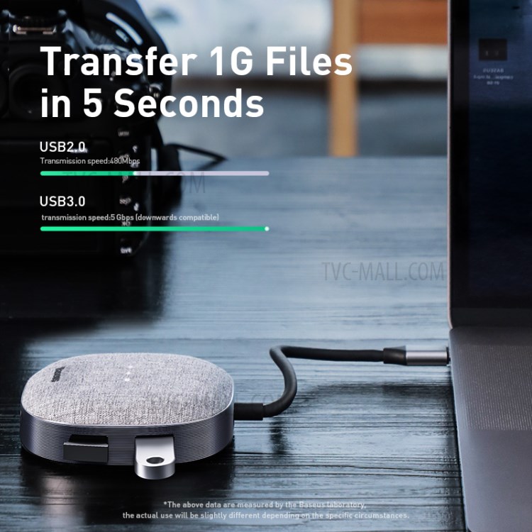 Tela BASEUS 7 En 1 Concentrador De Tipo-c Con USB3.0 * 2 + HDMI * 1 + RJ45 * 1 + SD / TF + PD-9