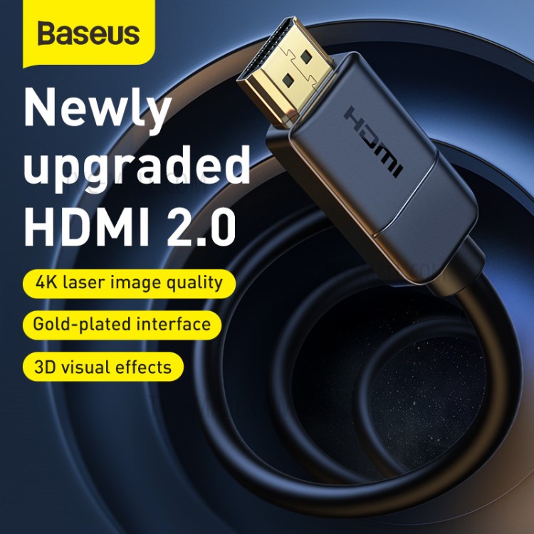 BASEUS 4K High Definition Series HDMI 2.0 Male-to-Male Adapter Cable 10m Black-2