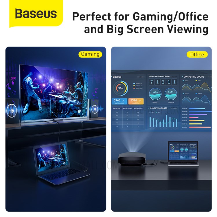 BASEUS 4K High Definition Series HDMI 2.0 Male-to-Male Adapter Cable 10m Black-3