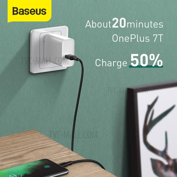 BASEUS Vooc Piscar Carregamento Cabo USB Para O Tipo C-5A 1m Rápido Carregamento Cordão - Branco-4