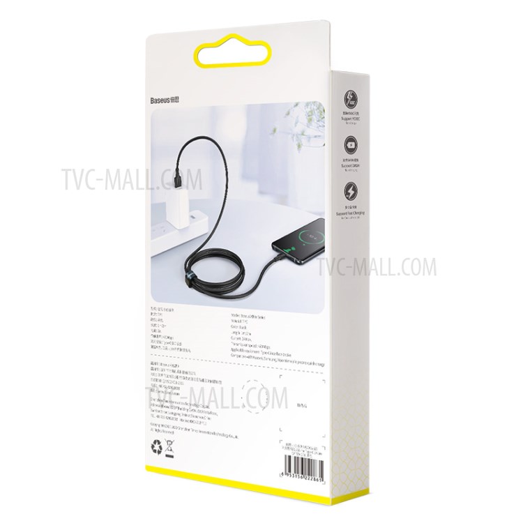 BASEUS White Series VOOC Flash Charge USB for Type-C Data Cable 5A, 2m - Black-13