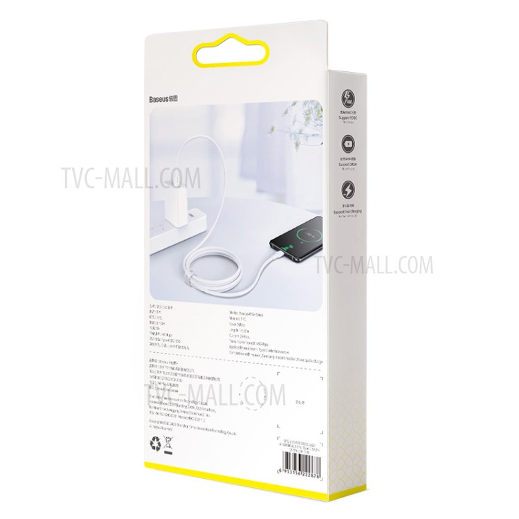 Charge Du Flash VOOC Série Blanche BASEUS USB Pour Le Câble De Données De Type C 5A, 2m - Blanc-13