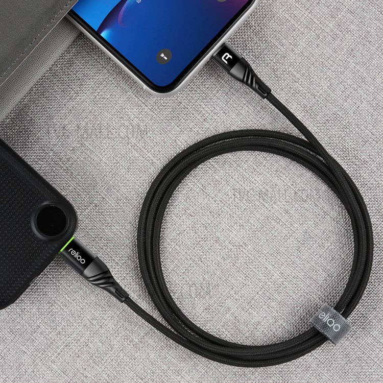 RELIQO 1.2M USB-C Mâle À Câble De Charge Foudre Certifié Mfi 8pin PD Mâle Déconnexion Automatique Intelligent Pour IPod IPhone IPad-11