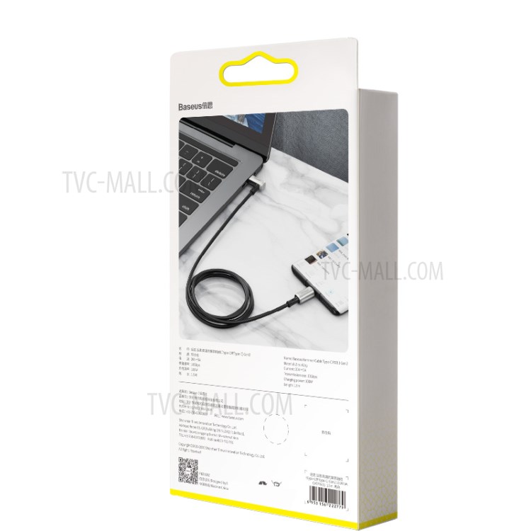 Type-c Câble Marteau BASEUS PD3.1 Gen2 100W (20V / 5A), 1,5m-18