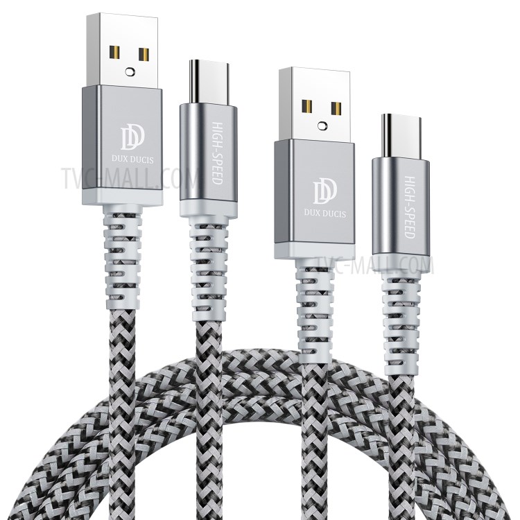 PRO 2pcs DUX DUCIS K-II / Упаковка (1m + 2m) Тип-с Кабелем USB-A На USB-C Быстрого Зарядного Устройство Нейлона Плетеного Шнура - Черный-1