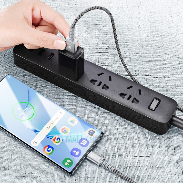 PRO 2pcs DUX DUCIS K-II / Упаковка (1m + 2m) Тип-с Кабелем USB-A На USB-C Быстрого Зарядного Устройство Нейлона Плетеного Шнура - Черный-3