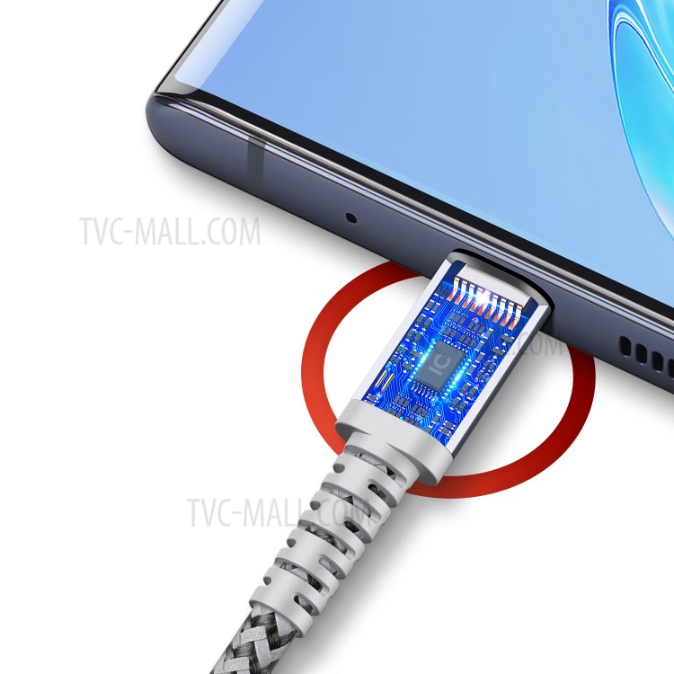 PRO 2pcs DUX DUCIS K-II / Упаковка (1m + 2m) Тип-с Кабелем USB-A На USB-C Быстрого Зарядного Устройство Нейлона Плетеного Шнура - Черный-4