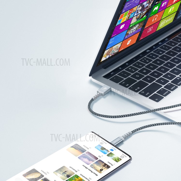 PRO 2pcs DUX DUCIS K-II / Упаковка (1m + 2m) Тип-с Кабелем USB-A На USB-C Быстрого Зарядного Устройство Нейлона Плетеного Шнура - Черный-8