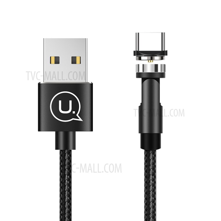 USAMS US-SJ473 U59 Type-C Rotatable Magnetic Charging Data Cable 2.4A 1m - Black-1