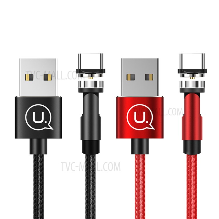 USAMS US-SJ473 U59 Type-C Rotatable Magnetic Charging Data Cable 2.4A 1m - Black-2