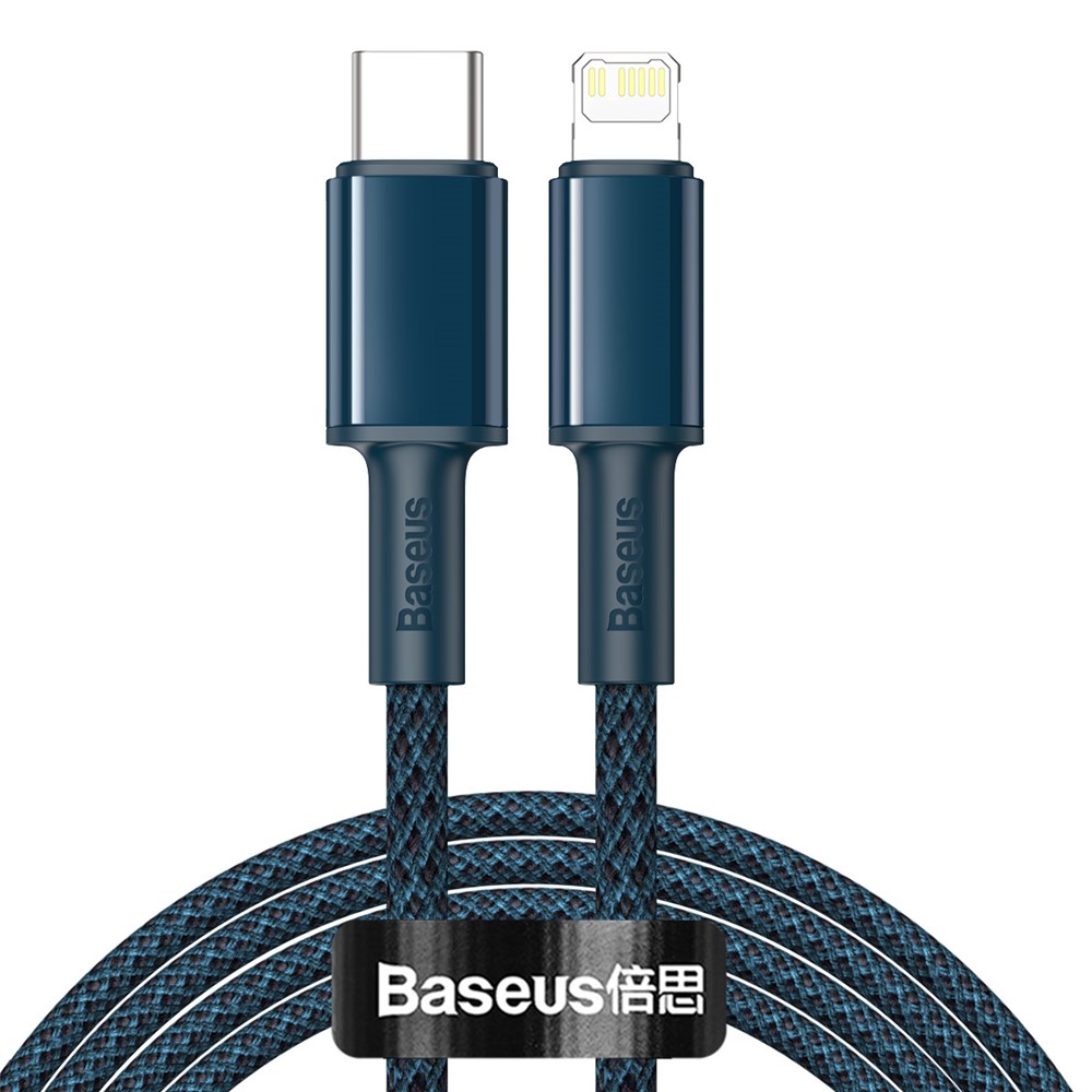 BASEUS 2m Type-C to Lightning Charging Cable PD 20W Fast Chaging Line Data Cable Braided Data Sync Charging Cord - Blue-1