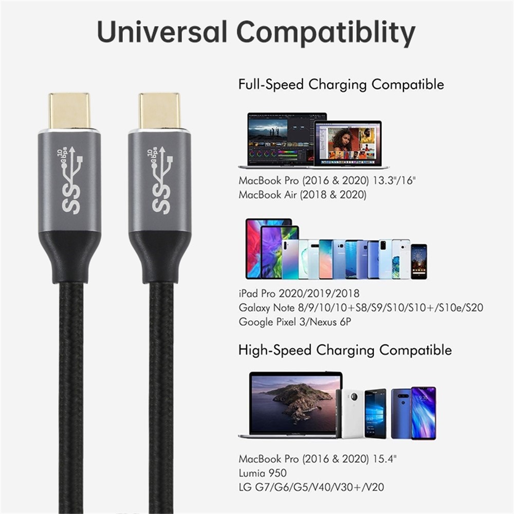 2m Type-C to Type-C Cable Data Sync Charging Braided Cord-7